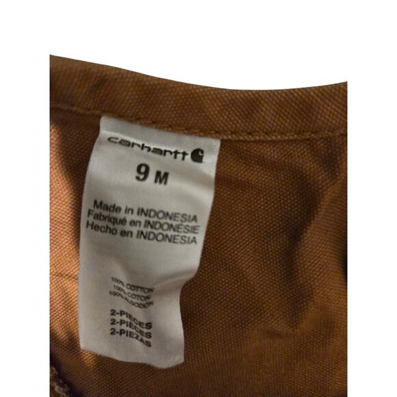 Carhartt Baby Overalls – 9 Months, Durable Brown Cotton Romper - Picture 3 of 3